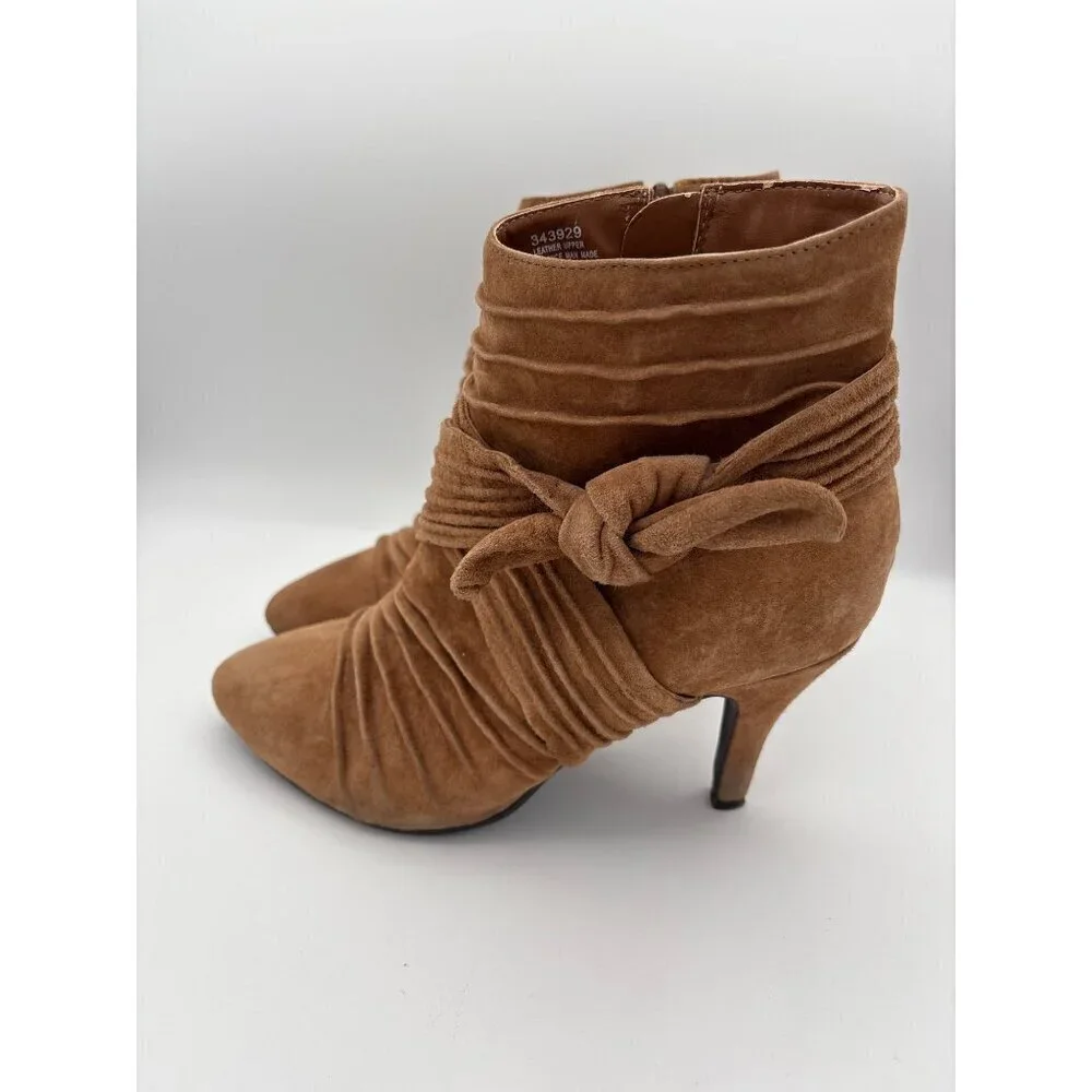 Womens Bijou New York Leather & Man-Made Materials Ankle Boots Size 7.5W Brown M